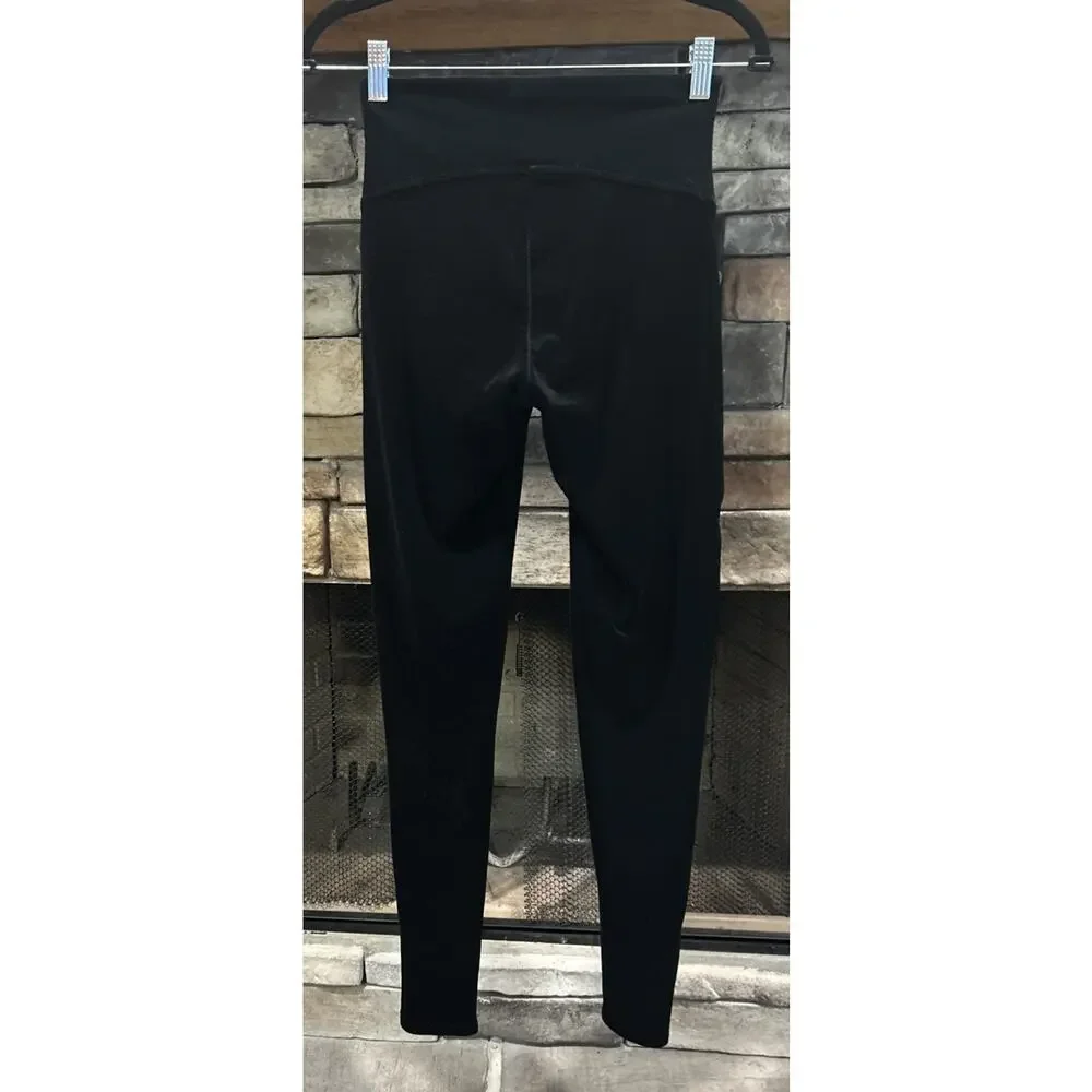 Women’s SPANX Black Velour High Rise Leggings Size M *C9